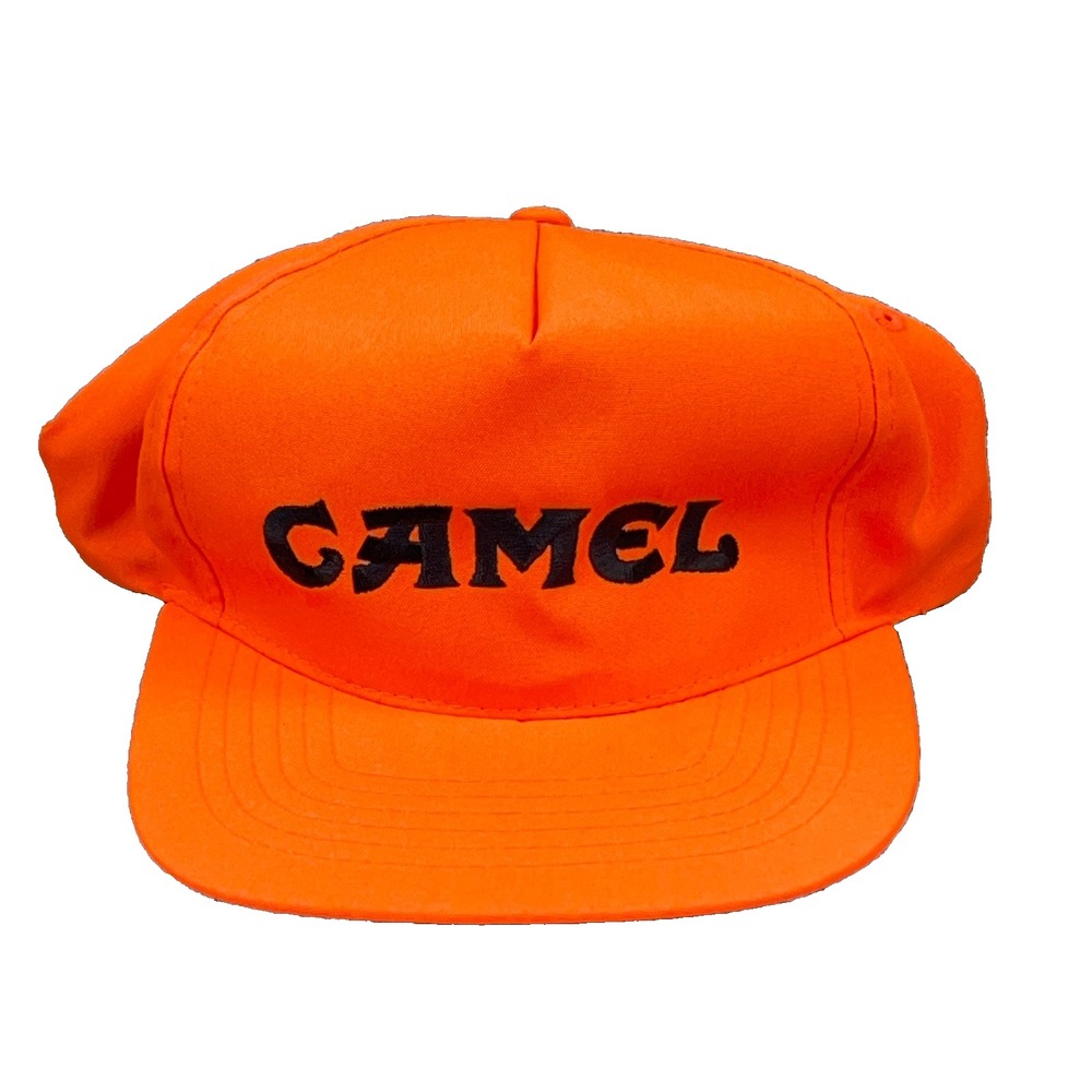 Vintage Camel Joe Hat Cap Snapback Cigarettes Tobacco Blaze Orange 90s Promo